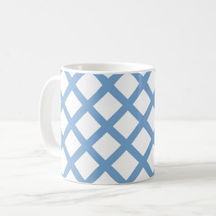 Blue White Harlequin Diamond Stripe Pattern Coffee Mug