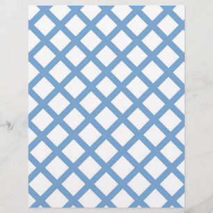 Blue White Harlequin Diamond Stripe Pattern Custom Letterhead