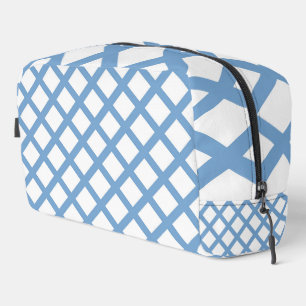 Blue White Harlequin Diamond Stripe Pattern Toilet Dopp Kit