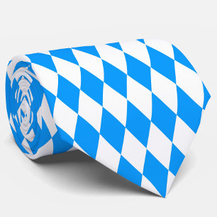 Blue White Harlequin Diamonds Checkers Design  Tie