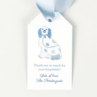 Blue & White Hearth Spaniel Pottery Dog Hostess