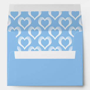 Blue White Hearts Pattern Envelope