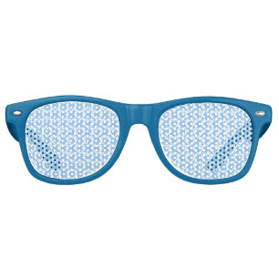 Blue White Hearts Pattern Retro Sunglasses