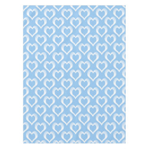 Blue White Hearts Pattern Tablecloth