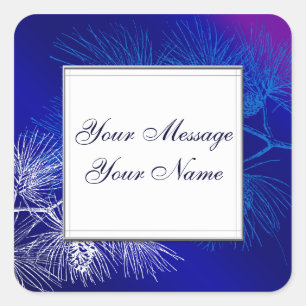 Blue White Holiday Custom Stickers