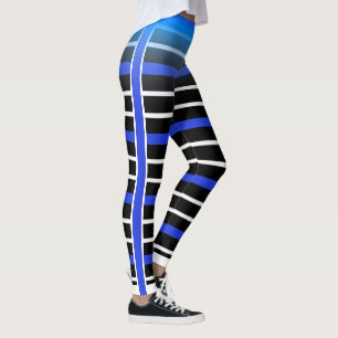 Blue/White Horizontal Stripe Choose Your Own Colou Leggings