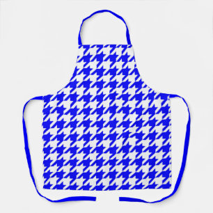 Blue White Houndstooth Check Apron