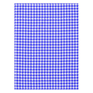 Blue White Houndstooth Check Tablecloth