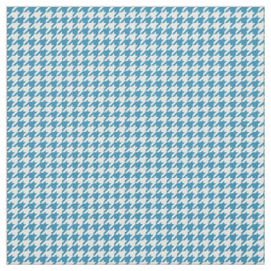 Blue White Houndstooth Pattern Fabric