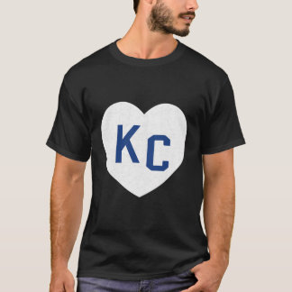 Blue White Kansas City Kc Heart Love Kansas City L T-Shirt