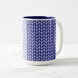 BLUE & WHITE KNIT Navy Two-Tone Mug