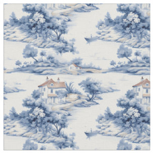 Blue & White Landscape Fabric
