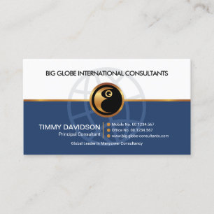 Blue White Layers Gold Line Motivational Trainer Business Card
