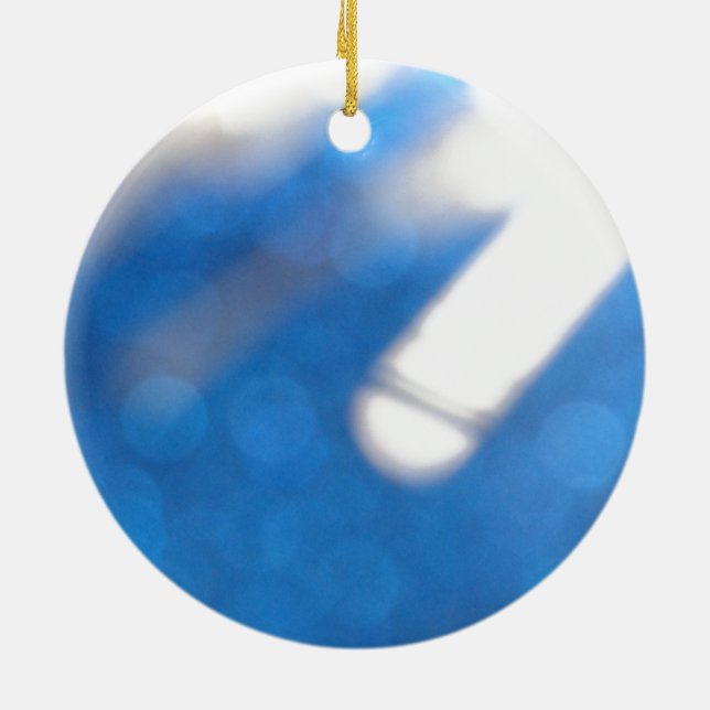 Blue White Light Effects Ceramic Ornament (Back)