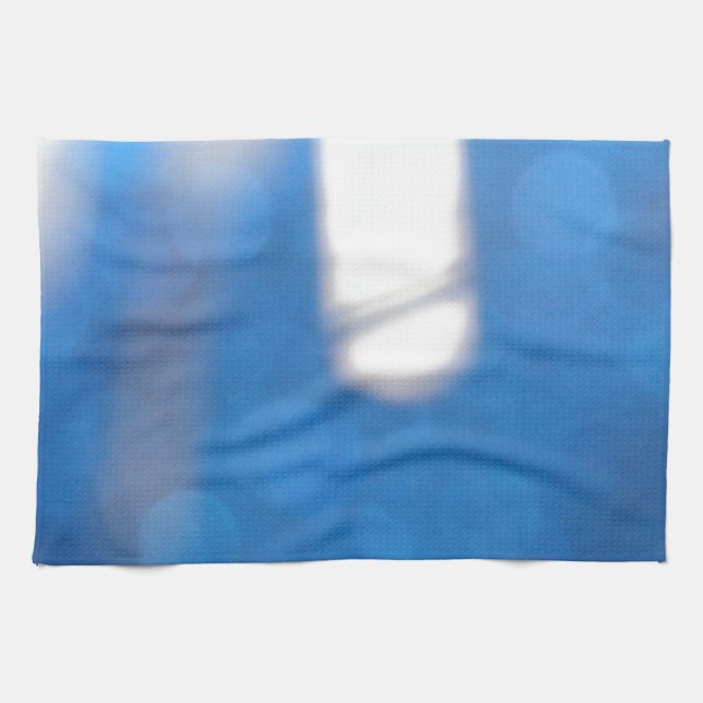 Blue White Light Effects Tea Towel (Horizontal)