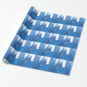 Blue White Light Effects Wrapping Paper