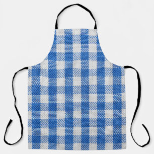 Blue-white lined dining clothes. apron