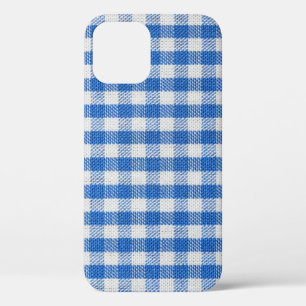 Blue-white lined dining clothes. iPhone 12 case