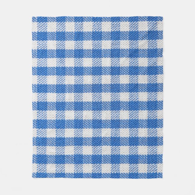 Blue-white lined dining clothes. fleece blanket (Front)