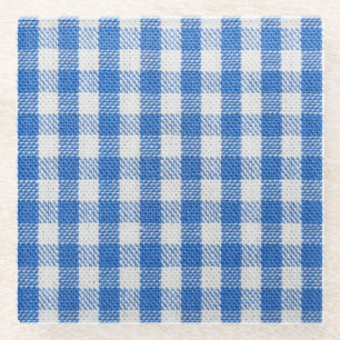 Blue-white lined dining clothes. glass coaster
