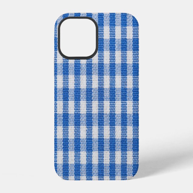 Blue-white lined dining clothes. iPhone case (Back)