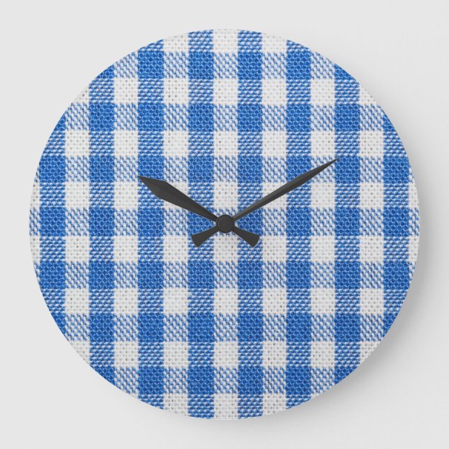 Blue-white lined dining clothes. large clock (Front)