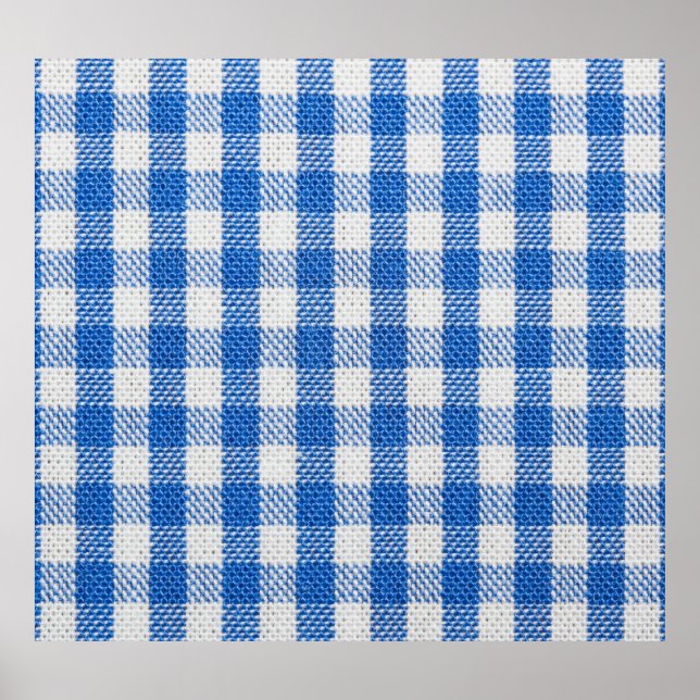 Blue-white lined dining clothes. poster (Front)