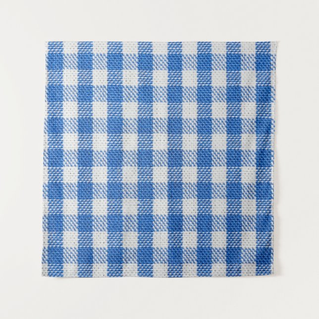 Blue-white lined dining clothes. tapestry (Front)