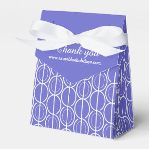 Blue white linked oval pattern thank you gift box