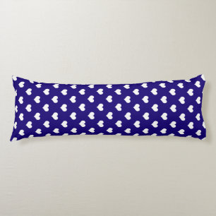 Blue White Love Heart Pattern Design Body Cushion