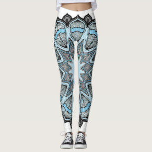 Blue & White Mandala Leggings