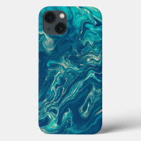 Blue & White Marble Acrylic Abstraction