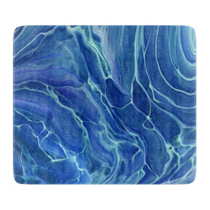 Blue & White Marble Acrylic Abstraction Cutting Board
