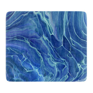 Blue & White Marble Acrylic Abstraction Cutting Board