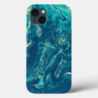 Blue & White Marble Acrylic Abstraction