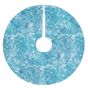 Blue & White Marble Texture Brushed Polyester Tree Skirt