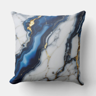 blue white marble texture gold texture pattern lux cushion
