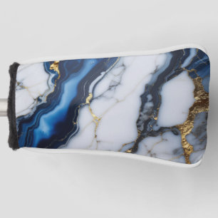 blue white marble texture gold texture pattern lux golf head cover