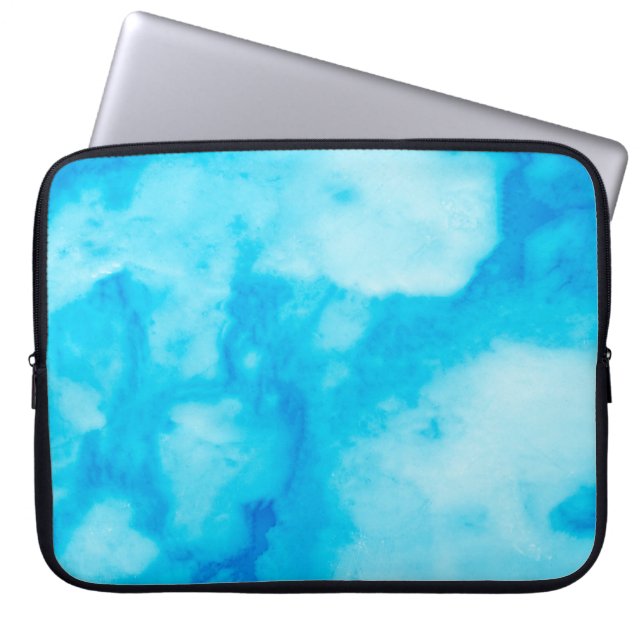 Blue White marble texture with natural patternabst Laptop Sleeve (Front)