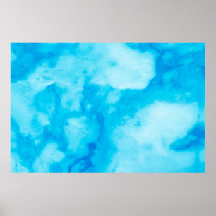 Blue White marble texture with natural patternabst Poster