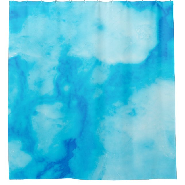 Blue White marble texture with natural patternabst Shower Curtain (Front)