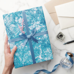 Blue & White Marble Texture Wrapping Paper