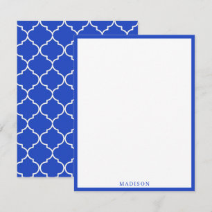 Blue & White Mediterranean Moroccan Pattern Card