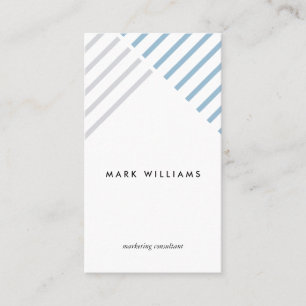Blue White minimal congregation stripes modern Business Card