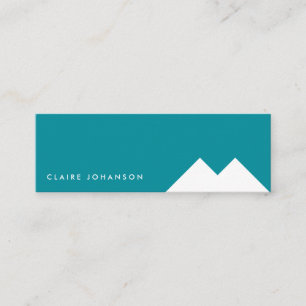 Blue white minimal modern simple geometcard mini business card