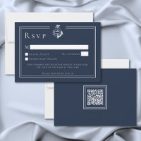 Blue White Minimal Nautical Anchor Coastal Wedding