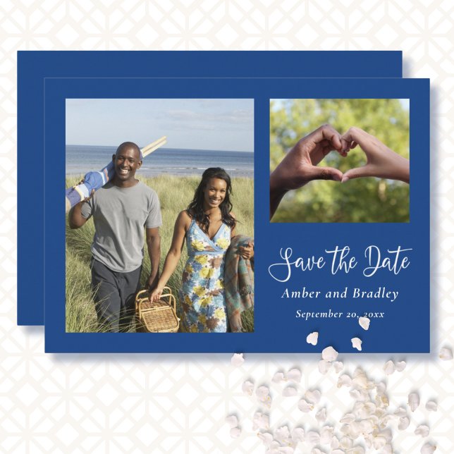 Blue White Minimal Simple QR Code Save the Date  Invitation (Creator Uploaded)