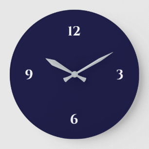 Blue & White Minimalist Large Clock