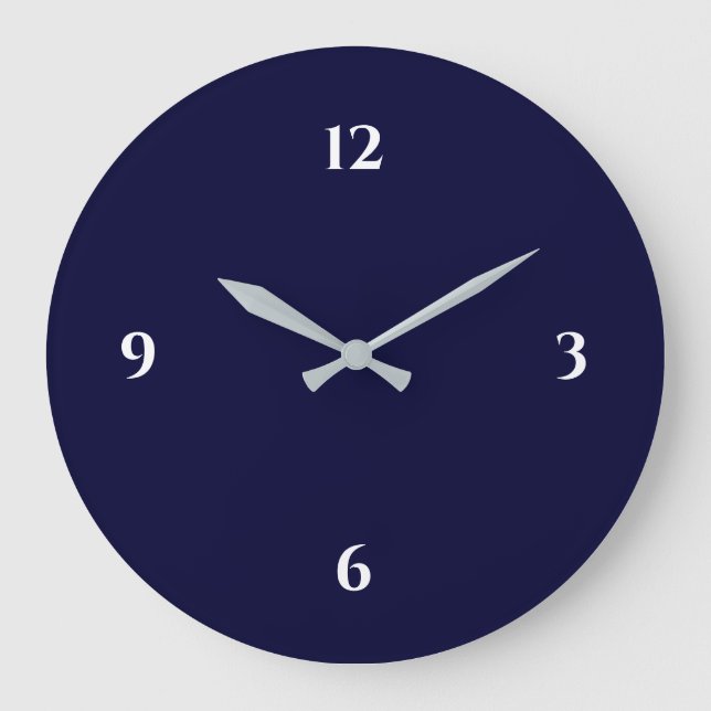 Blue & White Minimalist Large Clock (Front)