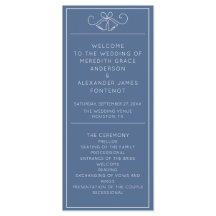 Blue & White Minimalist Wedding Program